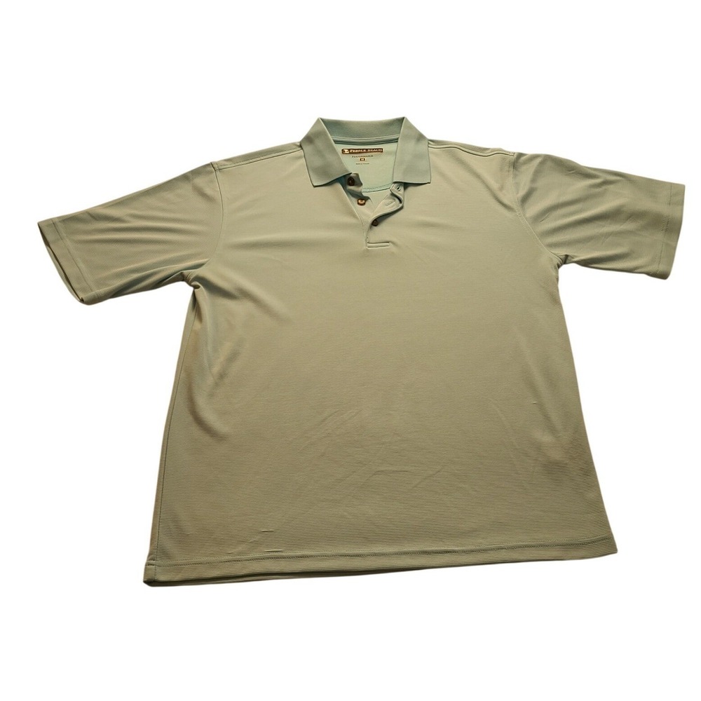 Pebble Beach Performance Men's Medium Blue Short Sleeve Golf Polo Shirt Collar